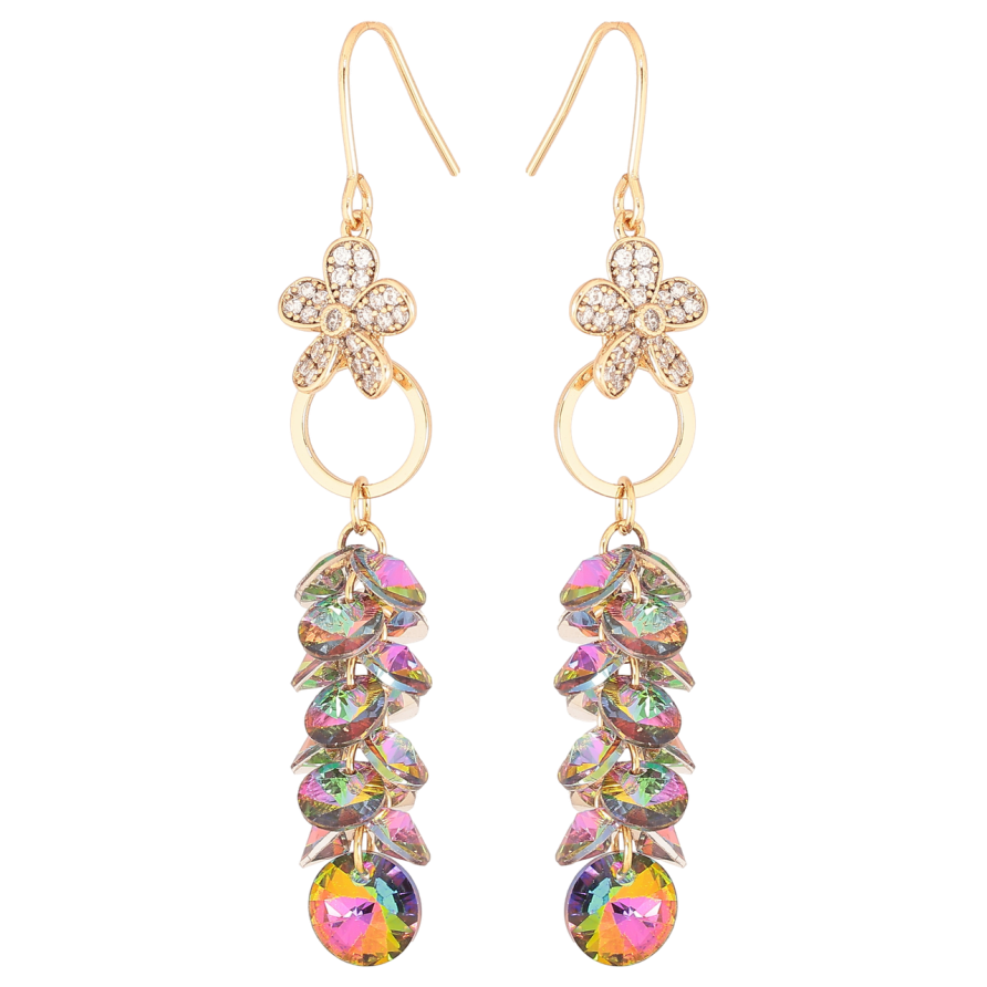 Серьги Xuping цвет 18К с кристаллами Swarovski французский замок Подвески с кристаллами Vitrail Medium фото №1