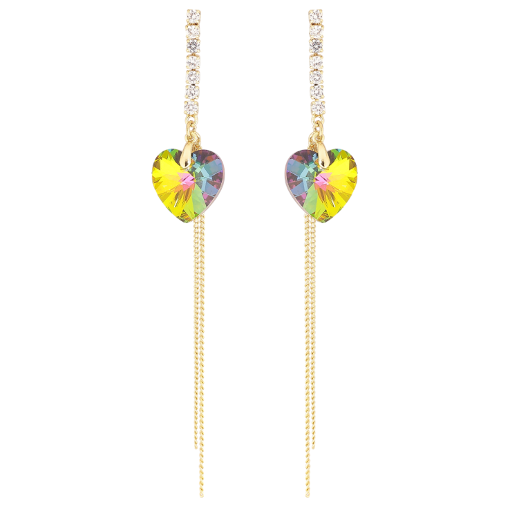 Серьги Xuping цвет 14К с кристаллами Swarovski пусеты Подвески с кристаллами Vitrail Medium фото №23