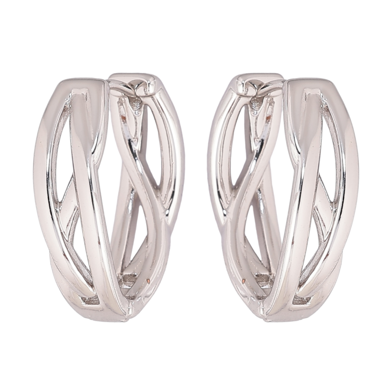 Сережки Xuping Родій колечка «Декоративний візерунок» фото №1 Сережки Xuping Родій колечка «Декоративний візерунок» фото №1