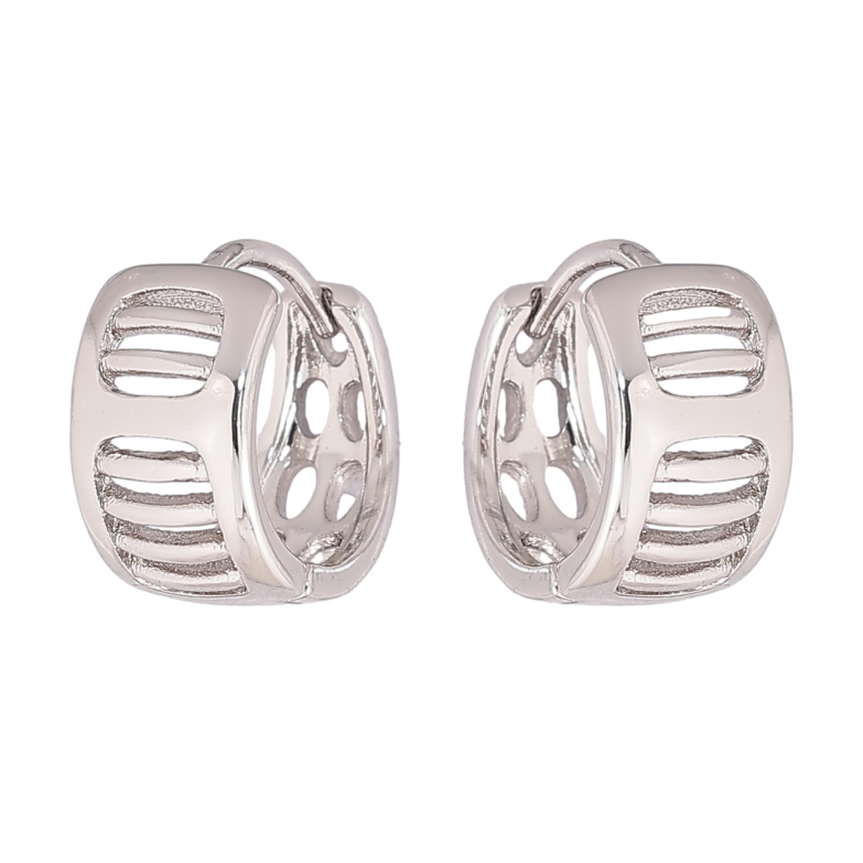 Сережки Xuping Родій колечка «Декоративний візерунок» фото №2 Сережки Xuping Родій колечка «Декоративний візерунок» фото №2