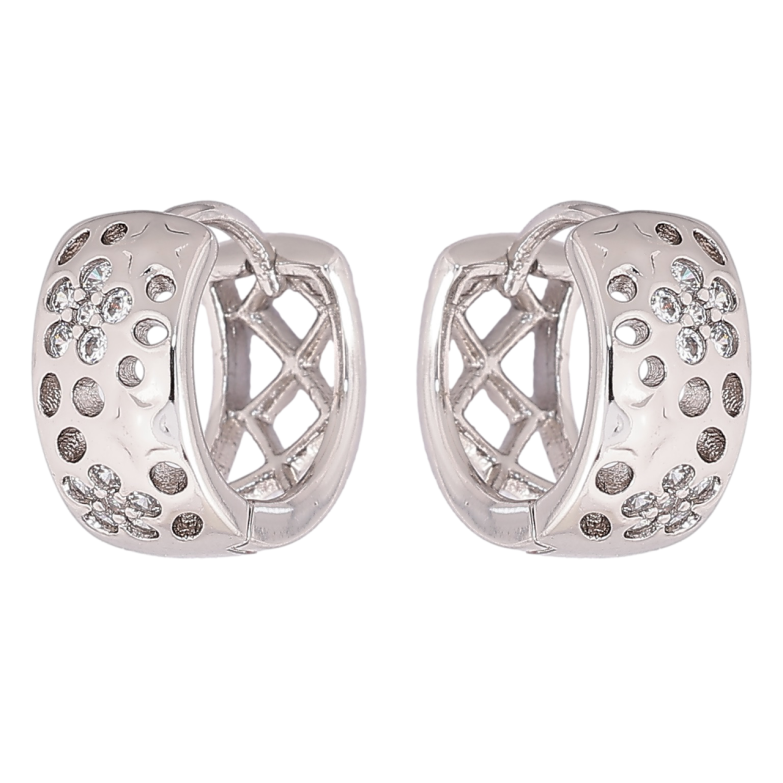 Сережки Xuping Родій колечка «Візерунок з кристалами» фото №1