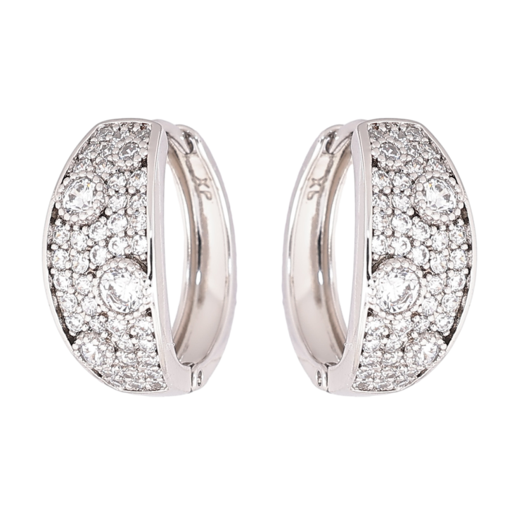 Серьги Xuping Родий колечки Инкрустация кристаллами фото №13 Серьги Xuping Родий колечки Инкрустация кристаллами фото №13