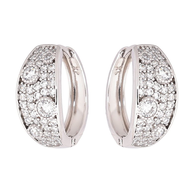 Сережки Xuping Родій колечка «Інкрустація кристалами» фото №1 Сережки Xuping Родій колечка «Інкрустація кристалами» фото №1