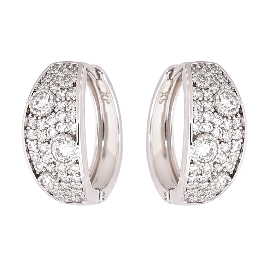 Серьги Xuping Родий колечки Инкрустация кристаллами фото №1