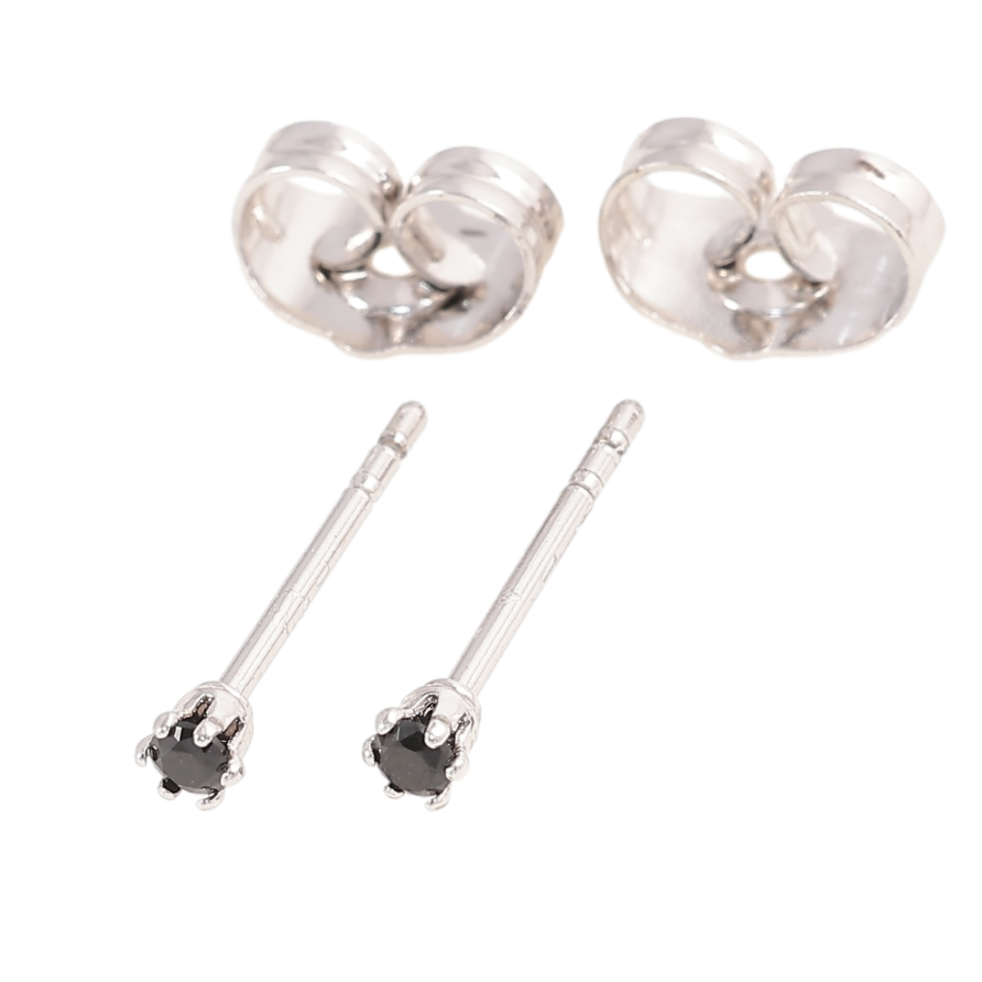 Серьги Xuping Родий пусеты Черные кристаллы в 6-ти крапановой оправе ø 2мм фото №1 Серьги Xuping Родий пусеты Черные кристаллы в 6-ти крапановой оправе ø 2мм фото №1