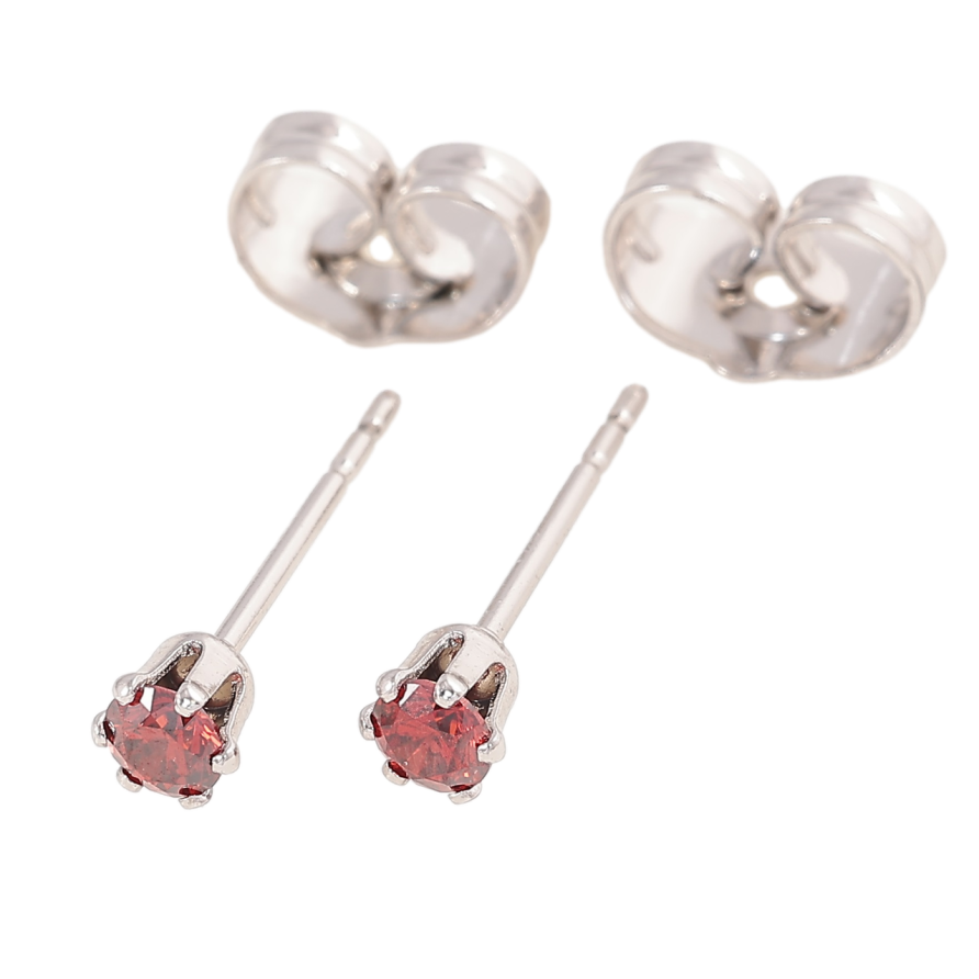 Серьги Xuping Родий пусеты Красные кристаллы в 6-ти крапановой оправе ø 3мм фото №1 Серьги Xuping Родий пусеты Красные кристаллы в 6-ти крапановой оправе ø 3мм фото №1