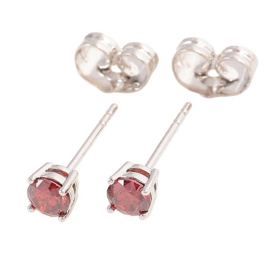 Серьги Xuping Родий пусеты Красные кристаллы в 4-х крапановой оправе ø 4мм фото №1 Серьги Xuping Родий пусеты Красные кристаллы в 4-х крапановой оправе ø 4мм фото №1