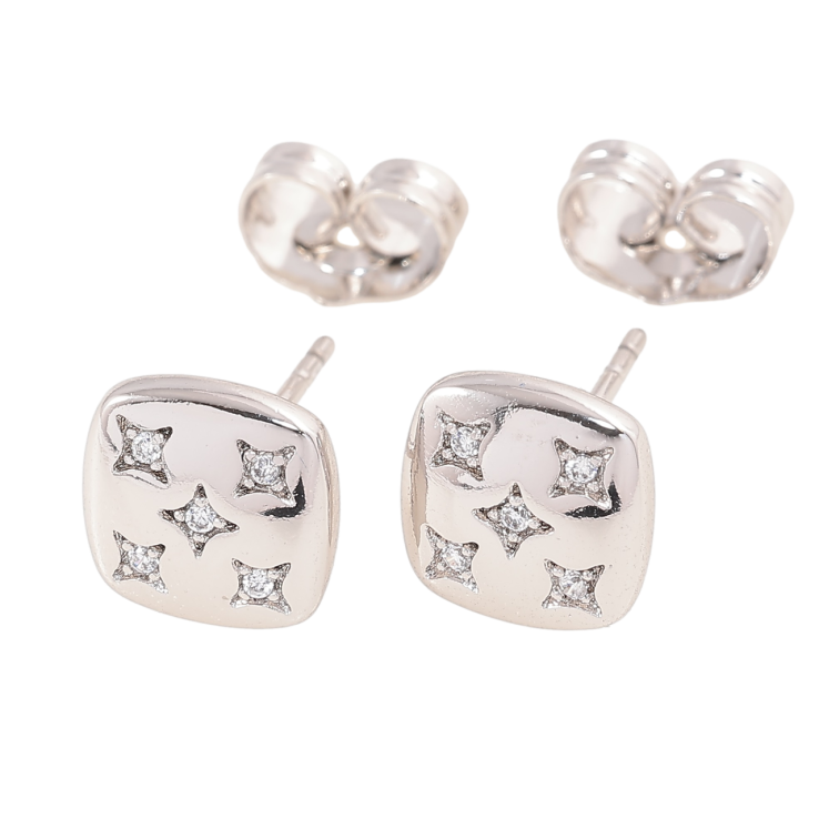 Серьги Xuping Родий пусеты Узор звезды с кристаллами фото №4 Серьги Xuping Родий пусеты Узор звезды с кристаллами фото №4