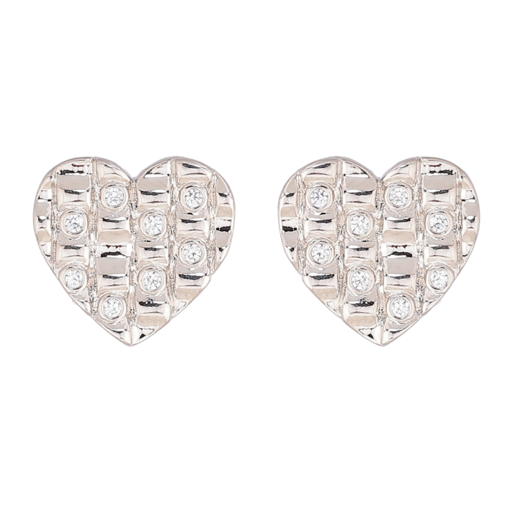 Серьги Xuping Родий пусеты Сердечки с кристаллами фото №7 Серьги Xuping Родий пусеты Сердечки с кристаллами фото №7