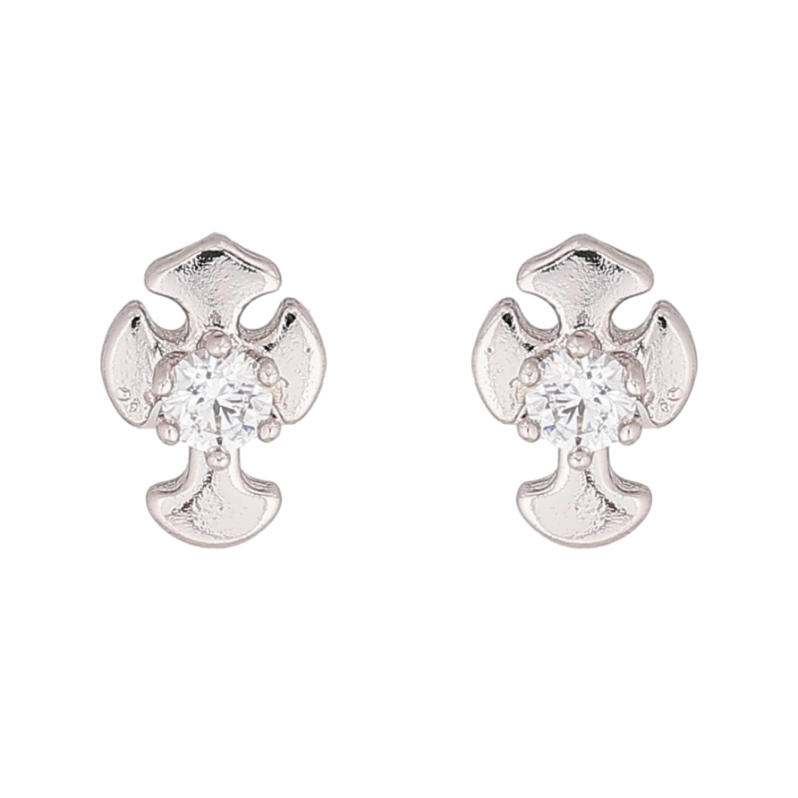 Серьги Xuping Родий пусеты Миниатюрные Крестики с кристаллами фото №1 Серьги Xuping Родий пусеты Миниатюрные Крестики с кристаллами фото №1