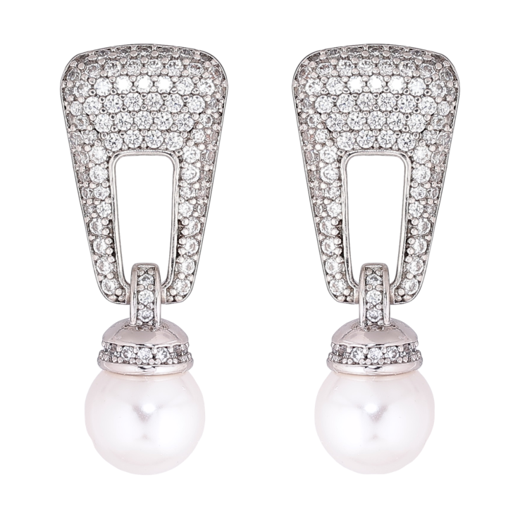 Серьги Xuping Родий пусеты Подвески с инкрустацией кристаллами и жемчужинами фото №15 Серьги Xuping Родий пусеты Подвески с инкрустацией кристаллами и жемчужинами фото №15