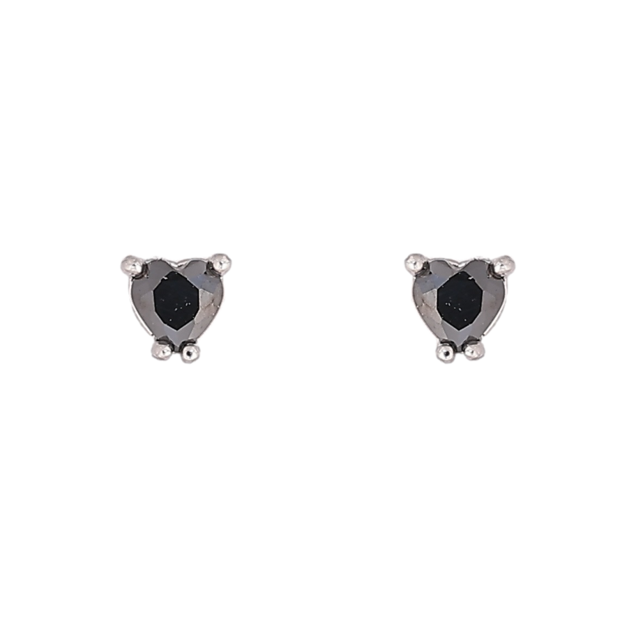 Серьги Xuping Родий пусеты Черные кристальные сердечки 3х3мм фото №1