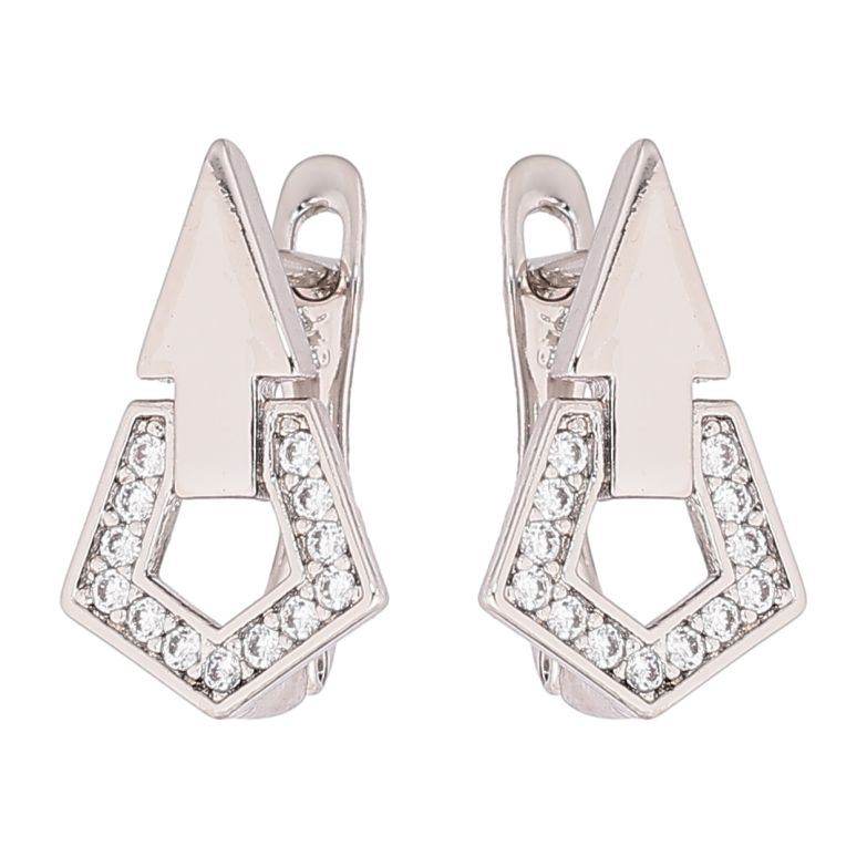 Сережки Xuping Родій англійський замок Візерунок з кристалами фото №1