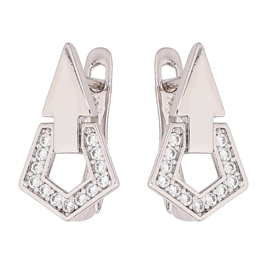 Сережки Xuping Родій англійський замок Візерунок з кристалами фото №1