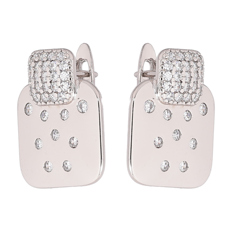 Сережки Xuping Родій англійський замок Візерунок з кристалами фото №1