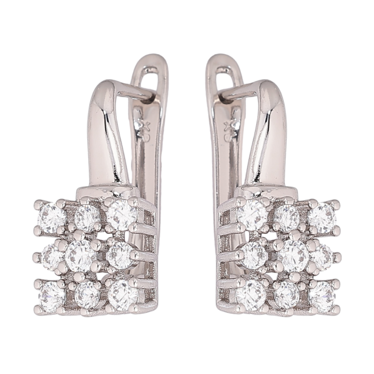 Серьги Xuping Родий английский замок Инкрустация кристаллами фото №14