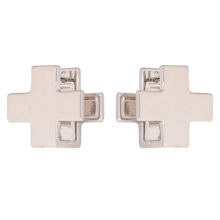 Серьги Xuping Родий английский замок Крестики фото №11