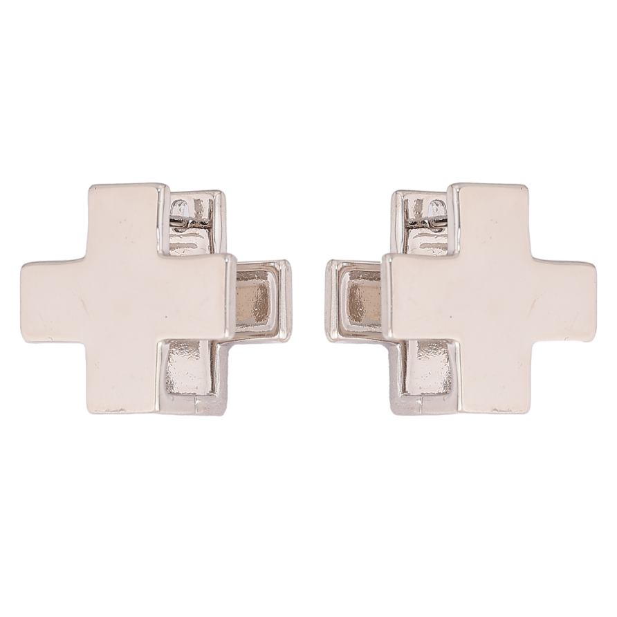 Серьги Xuping Родий английский замок Крестики фото №1 Серьги Xuping Родий английский замок Крестики фото №1