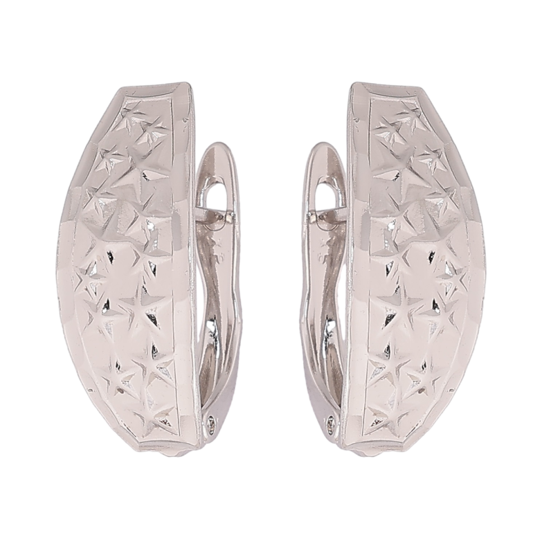 Сережки Xuping Родій англійський замок Візерунок зірки фото №1 Сережки Xuping Родій англійський замок Візерунок зірки фото №1