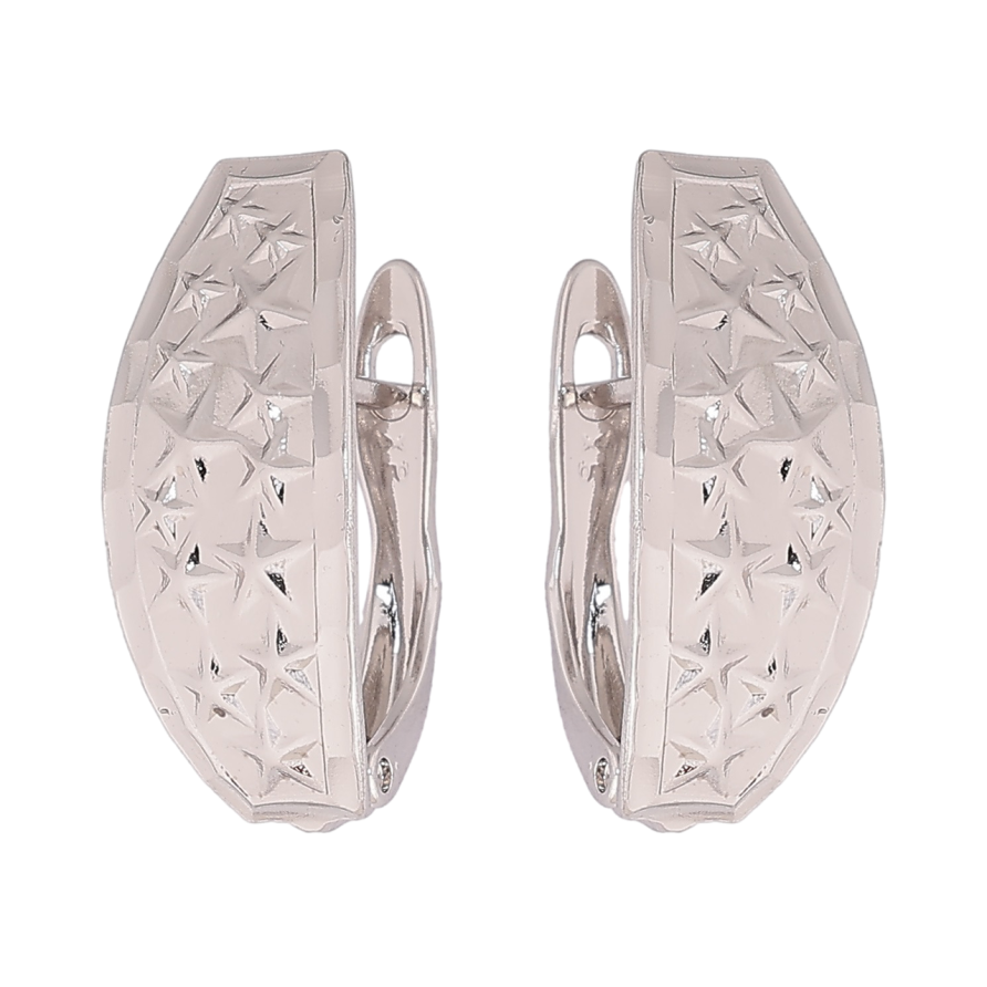 Серьги Xuping Родий английский замок Узор звезды фото №1 Серьги Xuping Родий английский замок Узор звезды фото №1