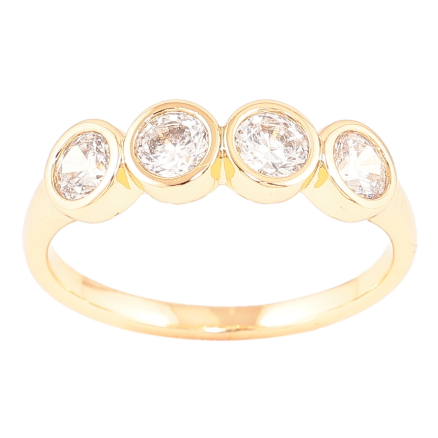 Кольцо Xuping Позолота 18K Четыре кристалла фото №1 Кольцо Xuping Позолота 18K Четыре кристалла фото №1