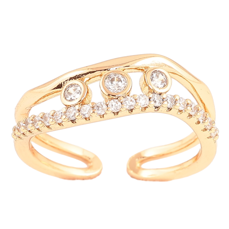 Кольцо Xuping Позолота 18K Узор с кристаллами фото №1 Кольцо Xuping Позолота 18K Узор с кристаллами фото №1