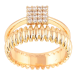 Кольцо Xuping Позолота 18K Двойное с кристаллами фото №1 Кольцо Xuping Позолота 18K Двойное с кристаллами фото №1