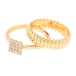 Кольцо Xuping Позолота 18K Двойное с кристаллами фото №2 Кольцо Xuping Позолота 18K Двойное с кристаллами фото №2