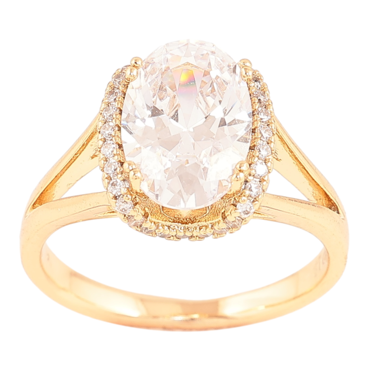 Каблучка Xuping Позолота 18K «Великий кристал в обрамленні дрібних» фото №22