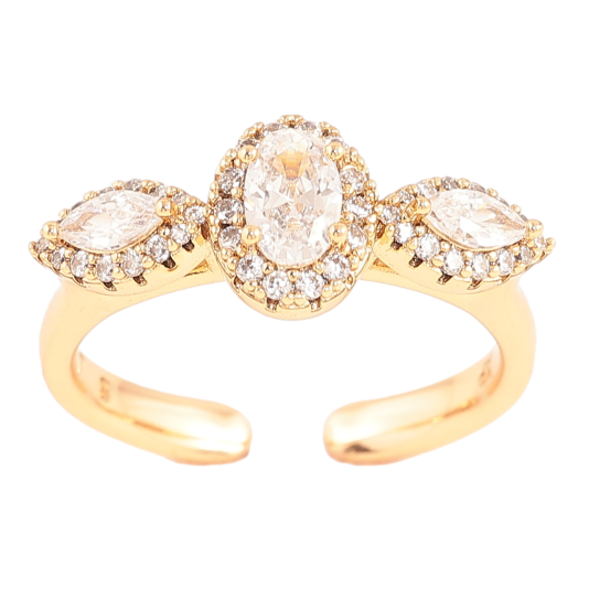 Кольцо Xuping Позолота 18K Узор с кристаллами фото №1 Кольцо Xuping Позолота 18K Узор с кристаллами фото №1
