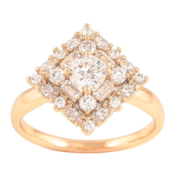 Кольцо Xuping Позолота 18K Ромб с инкрустацией кристаллами фото №25 Кольцо Xuping Позолота 18K Ромб с инкрустацией кристаллами фото №25