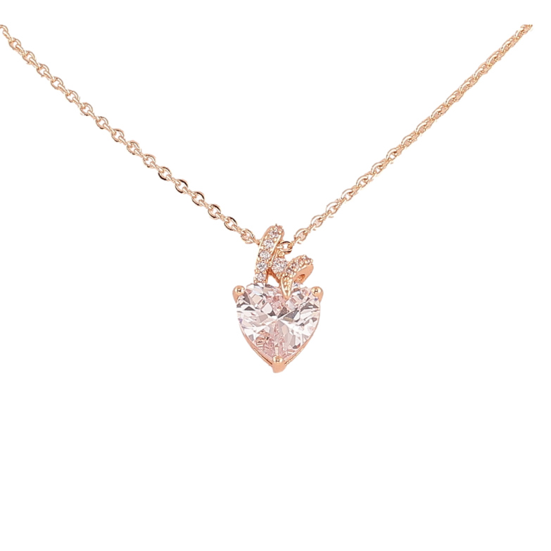 Подвеска на цепочке Xuping Позолота 18K Кристальное сердечко длинна 45.5,51см х 1.5мм фото №1