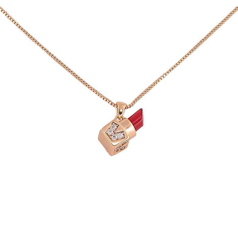 Подвеска на цепочке Xuping Позолота 18K Помада длинна 40-46см х 1мм фото №2