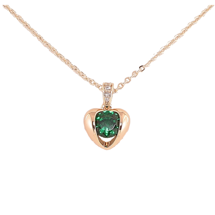 Подвеска на цепочке Xuping Позолота 18K Сердечко с зеленым кристаллом длинна 46,51см х 1.5мм фото №19 Подвеска на цепочке Xuping Позолота 18K Сердечко с зеленым кристаллом длинна 46,51см х 1.5мм фото №19