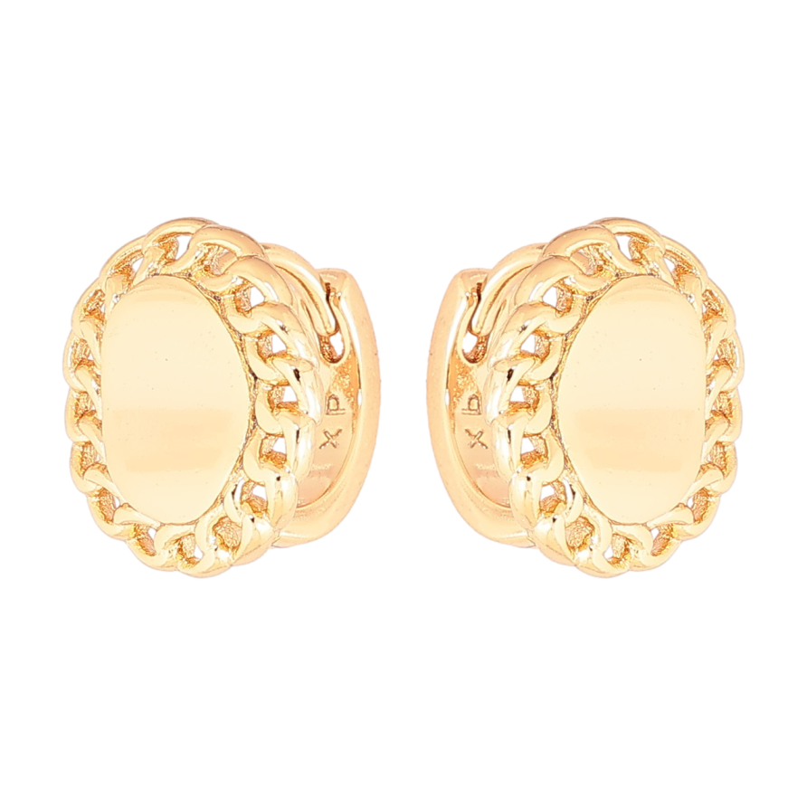 Серьги Xuping Позолота 18K колечки Овалы с узором цепочка фото №1
