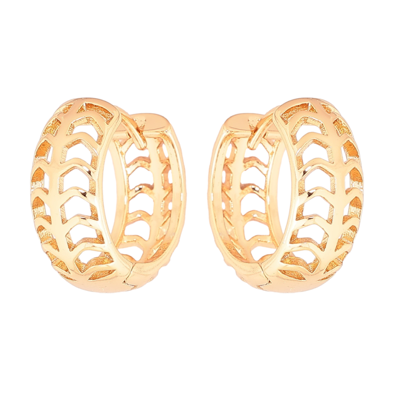 Серьги Xuping Позолота 18K колечки Резной узор фото №1