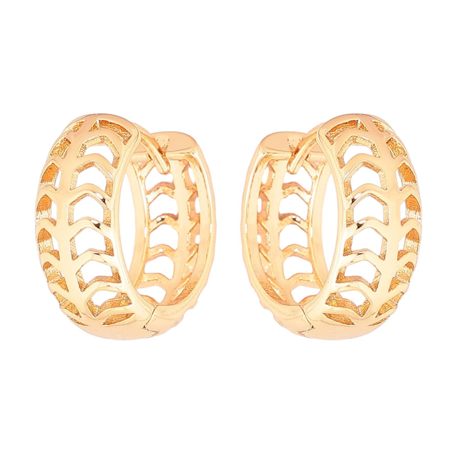 Сережки Xuping Позолота 18K колечка «Різьблений візерунок» фото №1