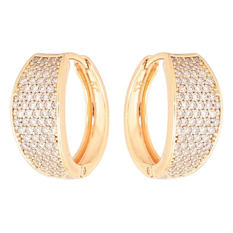 Сережки Xuping Позолота 18K колечка «Інкрустація кристалами» фото №1 Сережки Xuping Позолота 18K колечка «Інкрустація кристалами» фото №1