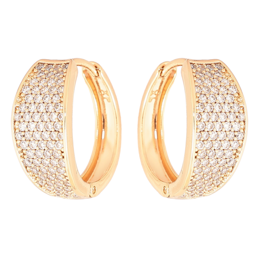 Сережки Xuping Позолота 18K колечка «Інкрустація кристалами» фото №1