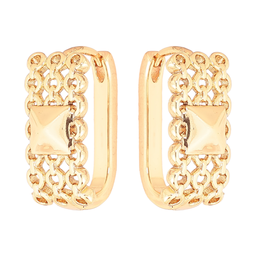 Сережки Xuping Позолота 18K колечка «Декоративний візерунок» фото №1