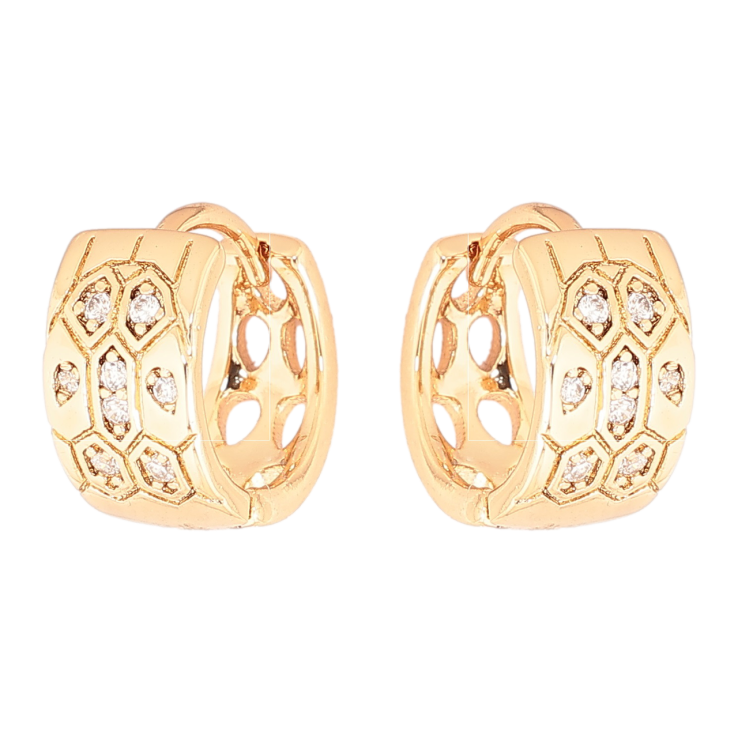 Серьги Xuping Позолота 18K колечки Узор с кристаллами фото №17 Серьги Xuping Позолота 18K колечки Узор с кристаллами фото №17