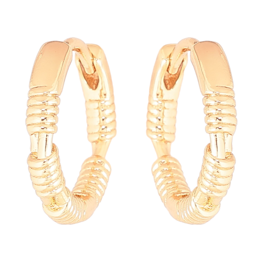 Сережки Xuping Позолота 18K колечка «Декоративний візерунок» фото №1