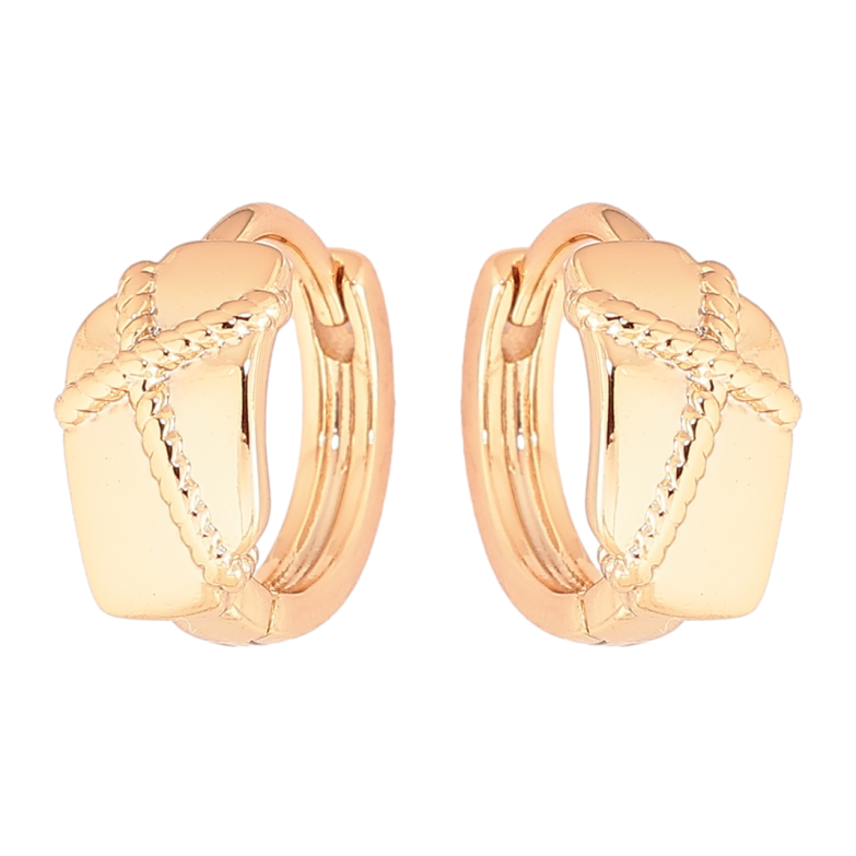Сережки Xuping Позолота 18K колечка «Декоративний візерунок» фото №4 Сережки Xuping Позолота 18K колечка «Декоративний візерунок» фото №4