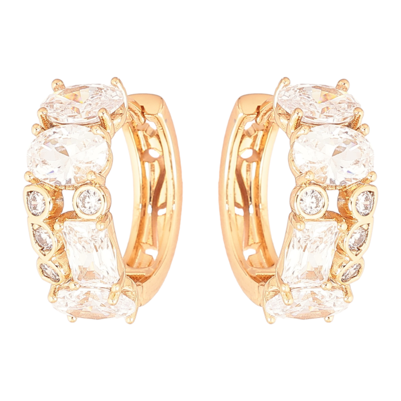 Сережки Xuping Позолота 18K колечка «Інкрустація кристалами» фото №1