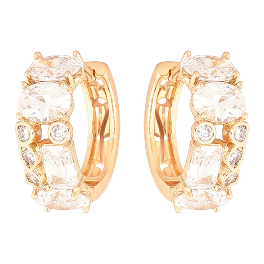 Сережки Xuping Позолота 18K колечка «Інкрустація кристалами» фото №1