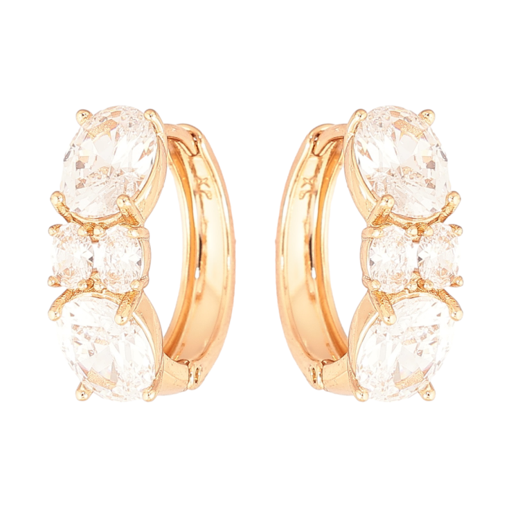 Сережки Xuping Позолота 18K колечка «Інкрустація кристалами» фото №21