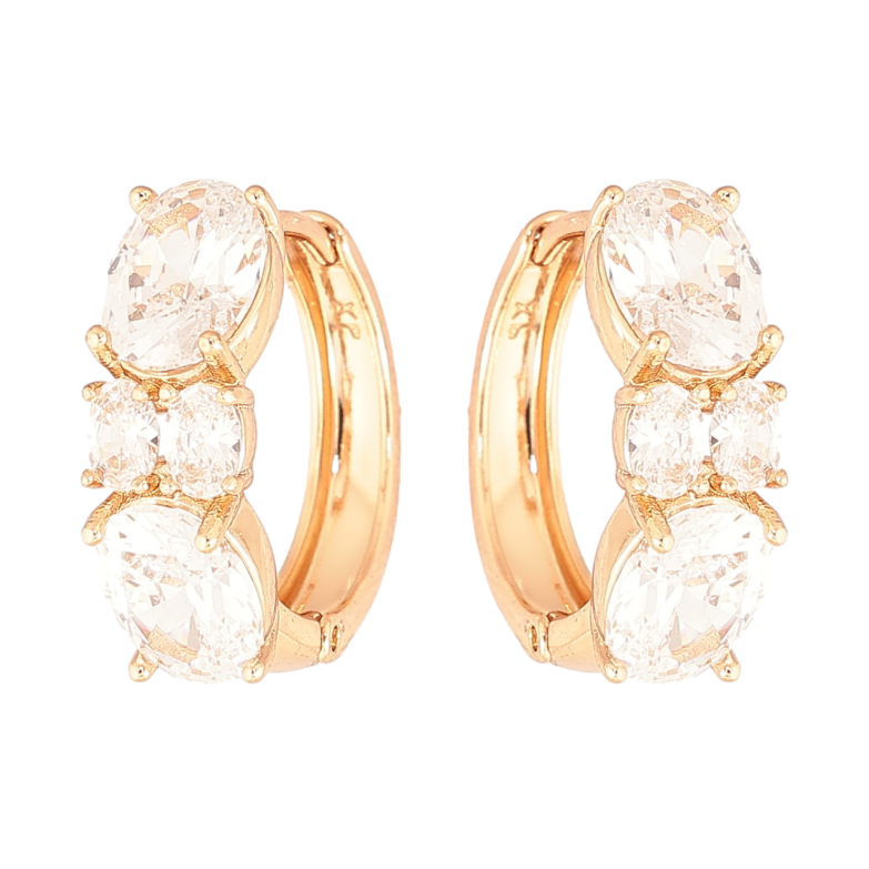 Сережки Xuping Позолота 18K колечка «Інкрустація кристалами» фото №1