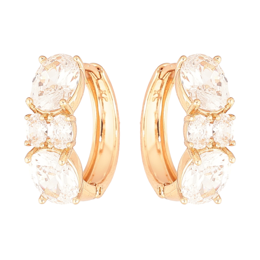 Сережки Xuping Позолота 18K колечка «Інкрустація кристалами» фото №1