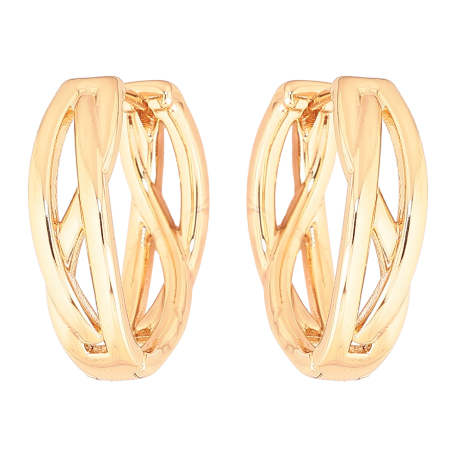 Сережки Xuping Позолота 18K колечка «Декоративний візерунок» фото №1