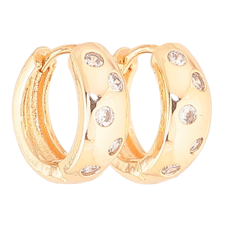 Сережки Xuping Позолота 18K колечка «Візерунок з вставками кристалів» фото №1